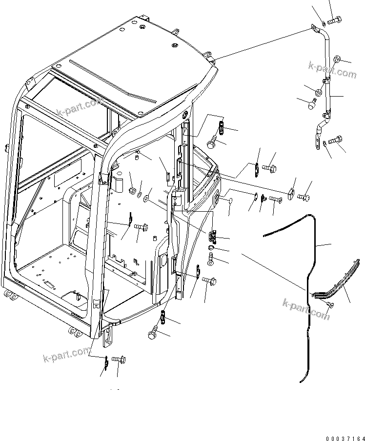 Komatsu parts book diagram for PC50MR-2 S/N 5001-UP (For High Altitude): OPERATOR'S CAB (6/8) (DOOR CATCH)(#5771-)