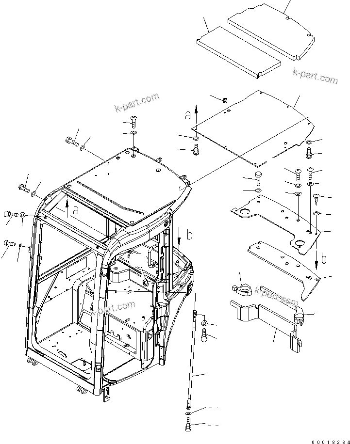Komatsu parts book diagram for PC50MR-2 S/N 5001-UP (For High Altitude): OPERATOR'S CAB (8/8) (CAB RELATED PART)(#5227-5770)