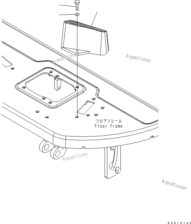 Komatsu parts book diagram for PC50MR-2 S/N 5001-UP (For High Altitude): OPERATOR'S CAB (FOOT REST L.H.)