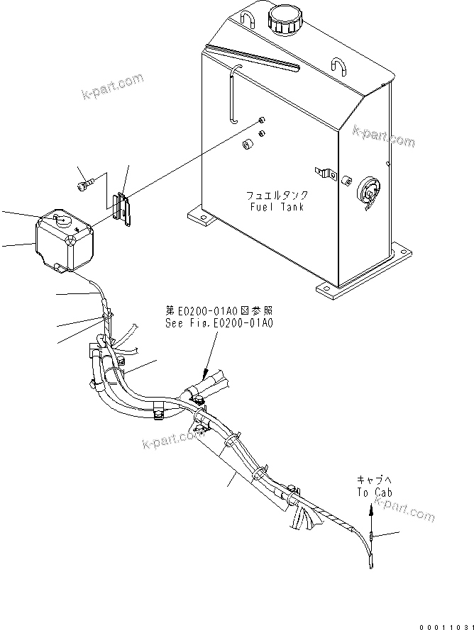 Komatsu parts book diagram for PC50MR-2 S/N 5001-UP (For High Altitude): WINDOW WASHER (FOR CAB)