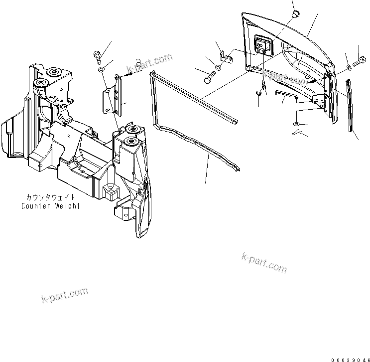 Komatsu parts book diagram for PC50MR-2 S/N 5001-UP (For High Altitude): HOOD (HIGH ALTITUDE SPEC.)