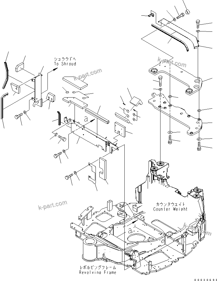 Komatsu parts book diagram for PC50MR-2 S/N 5001-UP (For High Altitude): HOOD (MOUNT BRACKET) (FOR CAB)(#5001-5192)
