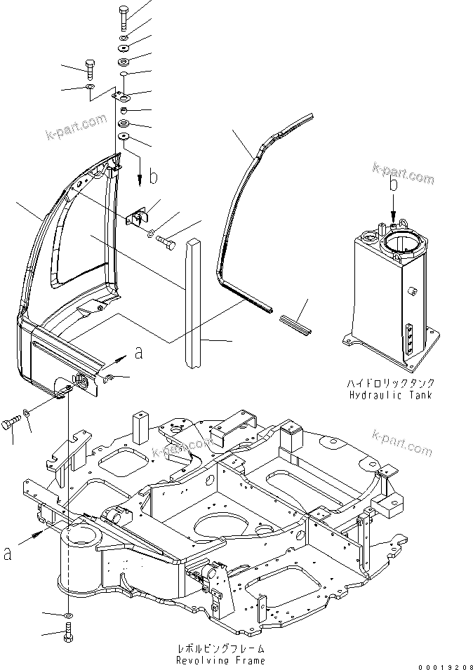Komatsu parts book diagram for PC50MR-2 S/N 5001-UP (For High Altitude): SIDE COVER (R.H.)