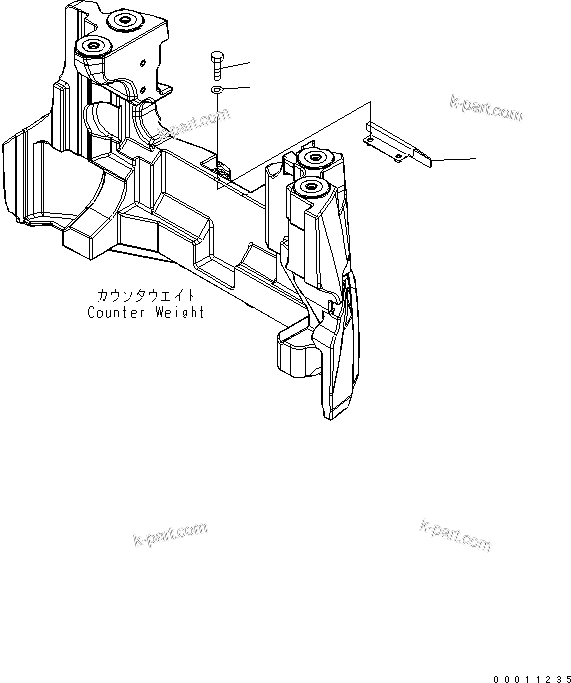 Komatsu parts book diagram for PC50MR-2 S/N 5001-UP (For High Altitude): COUNTER WEIGHT COVER