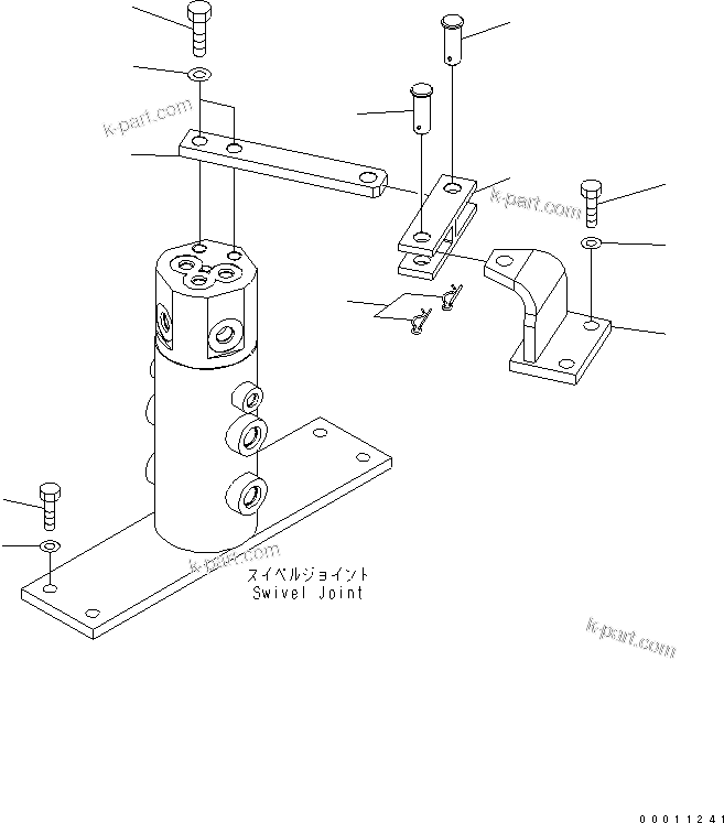 Komatsu parts book diagram for PC50MR-2 S/N 5001-UP (For High Altitude): SWIVEL JOINT MOUNT