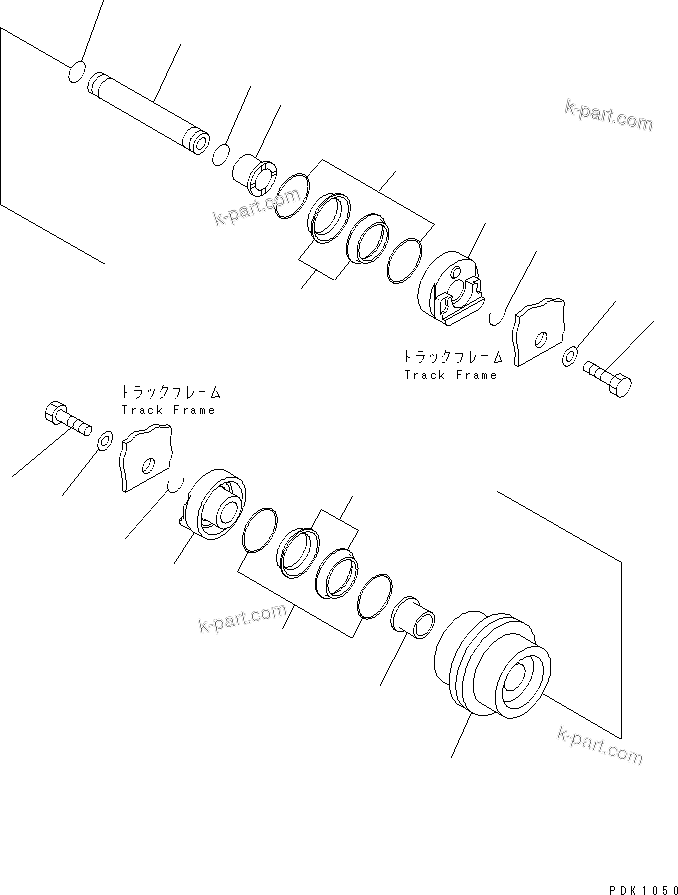 Komatsu parts book diagram for PC50MR-2 S/N 5001-UP (For High Altitude): TRACK ROLLER