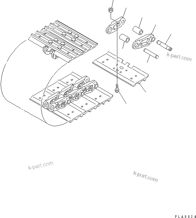 Komatsu parts book diagram for PC50MR-2 S/N 5001-UP (For High Altitude): TRACK SHOE (CITY PAD)