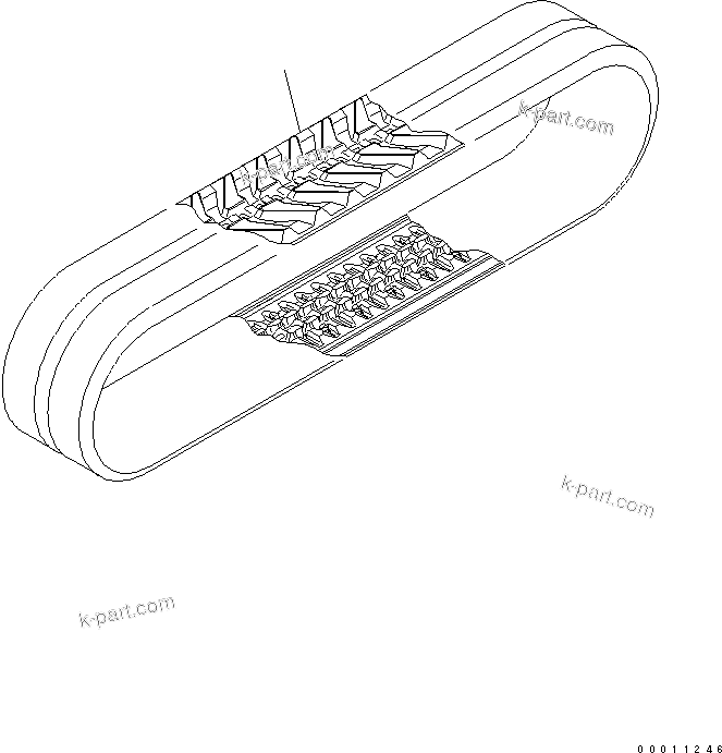 Komatsu parts book diagram for PC50MR-2 S/N 5001-UP (For High Altitude): TRACK SHOE (RUBBER)