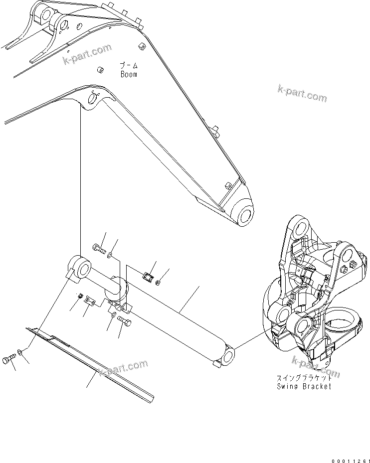 Komatsu parts book diagram for PC50MR-2 S/N 5001-UP (For High Altitude): BOOM CYLINDER