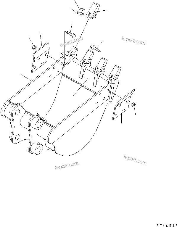 Komatsu parts book diagram for PC50MR-2 S/N 5001-UP (For High Altitude): BUCKET ? 0.16M3 (0.14M3) 650MM WIDTH (VERTICAL PIN TYPE)