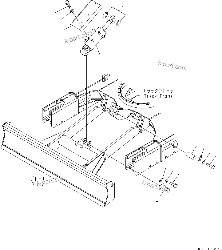 Komatsu parts book diagram for PC50MR-2 S/N 5001-UP (For High Altitude): BLADE LIFT CYLINDER AND COVER