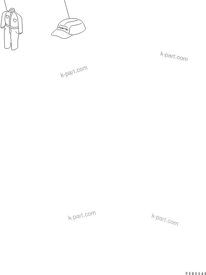 Komatsu parts book diagram for PC50MR-2 S/N 5001-UP (For High Altitude): CAP AND OVERALL