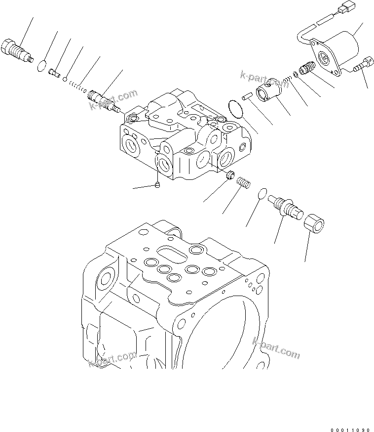 Komatsu parts book diagram for PC50MR-2 S/N 5001-UP (For High Altitude): MAIN PUMP (4/5) (FOR AIR CONDITIONER)