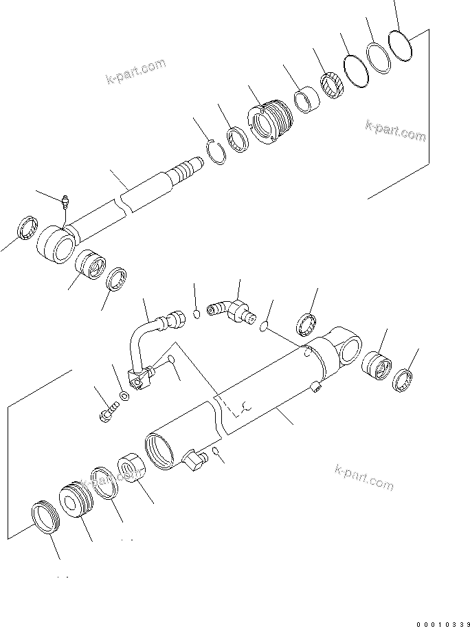 Komatsu parts book diagram for PC50MR-2 S/N 5001-UP (For High Altitude): ARM CYLINDER