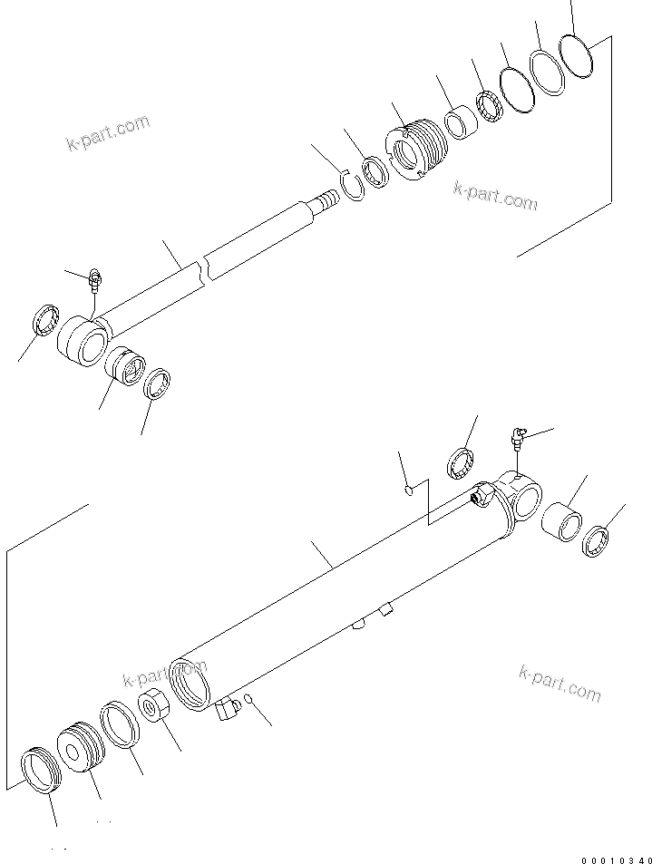 Komatsu parts book diagram for PC50MR-2 S/N 5001-UP (For High Altitude): BOOM SWING CYLINDER