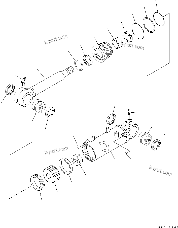 Komatsu parts book diagram for PC50MR-2 S/N 5001-UP (For High Altitude): BLADE CYLINDER