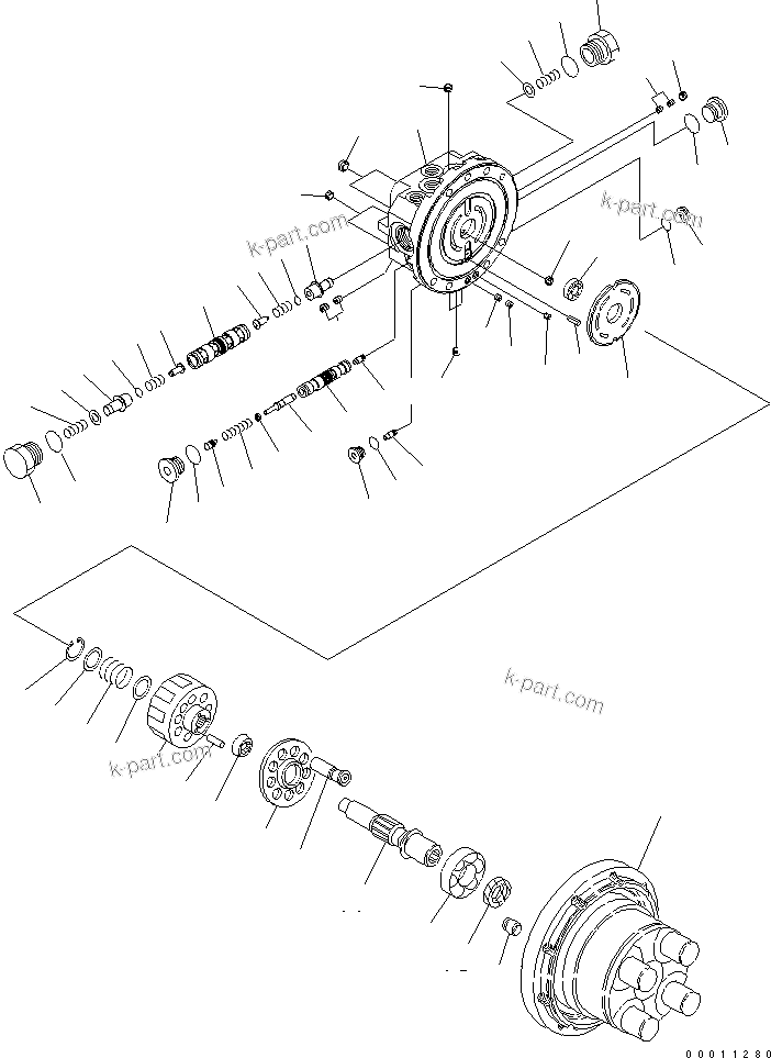 Komatsu parts book diagram for PC50MR-2 S/N 5001-UP (For High Altitude): TRAVEL MOTOR (INNER PARTS) (2/3)