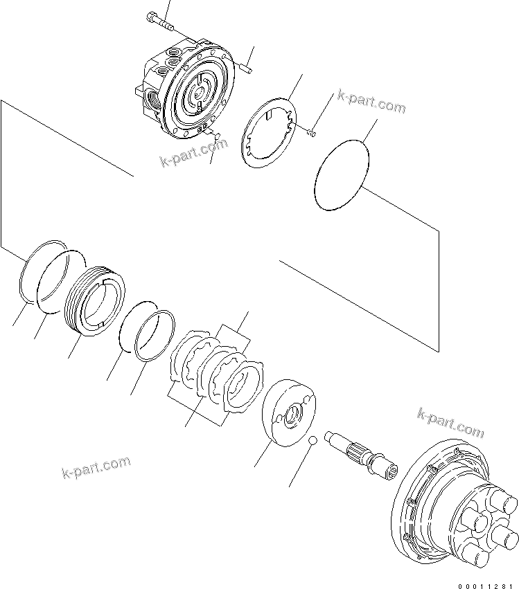 Komatsu parts book diagram for PC50MR-2 S/N 5001-UP (For High Altitude): TRAVEL MOTOR (INNER PARTS) (3/3)