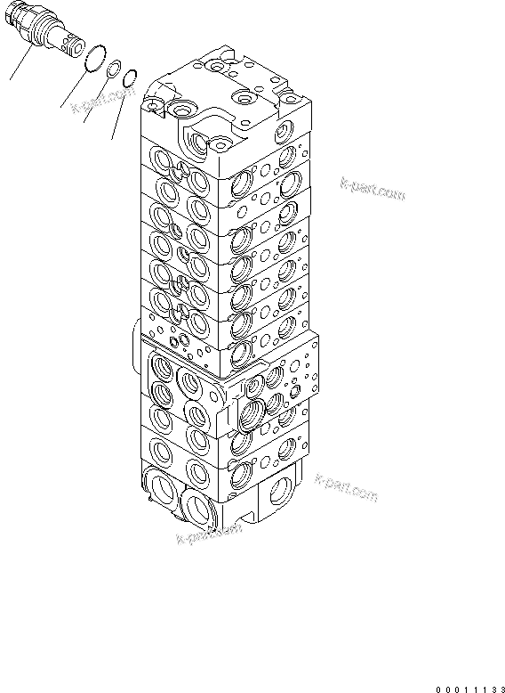 Komatsu parts book diagram for PC50MR-2 S/N 5001-UP (For High Altitude): MAIN VALVE (9-VALVE) (20/22)