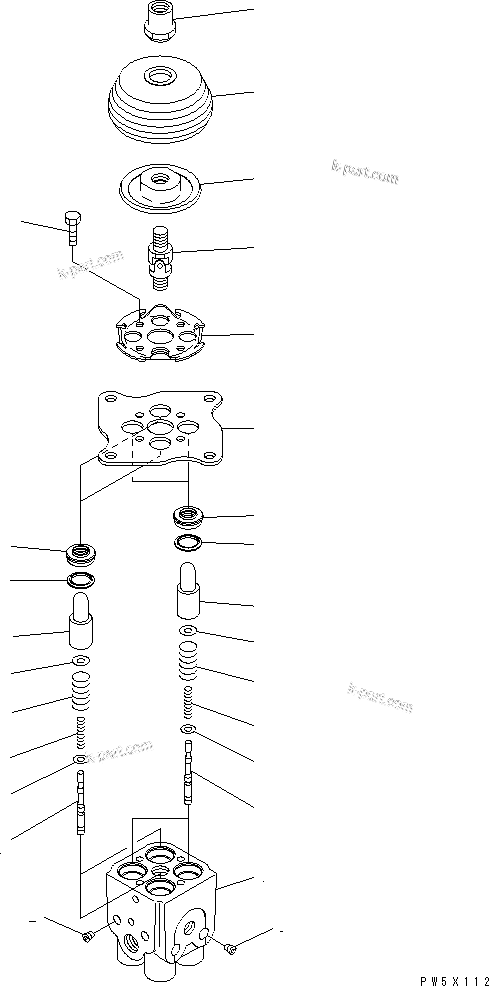 Komatsu parts book diagram for PC50MR-2 S/N 5001-UP (For High Altitude): PPC VALVE (FOR WORK EQUIPMENT)