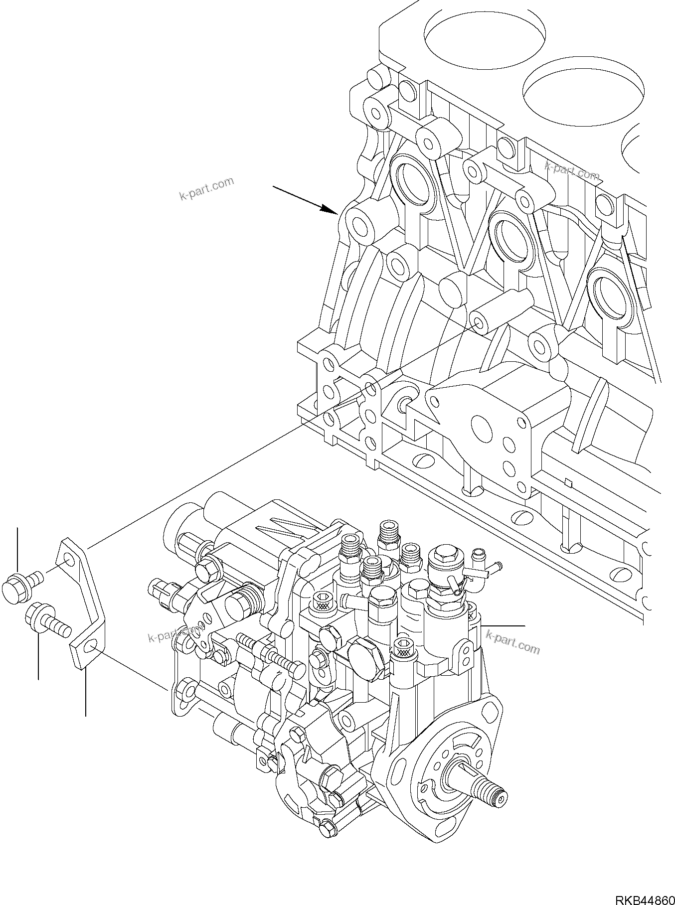 Komatsu parts book diagram for PC50MR-2 S/N F00103 AND UP: FUEL INJECTION PUMP