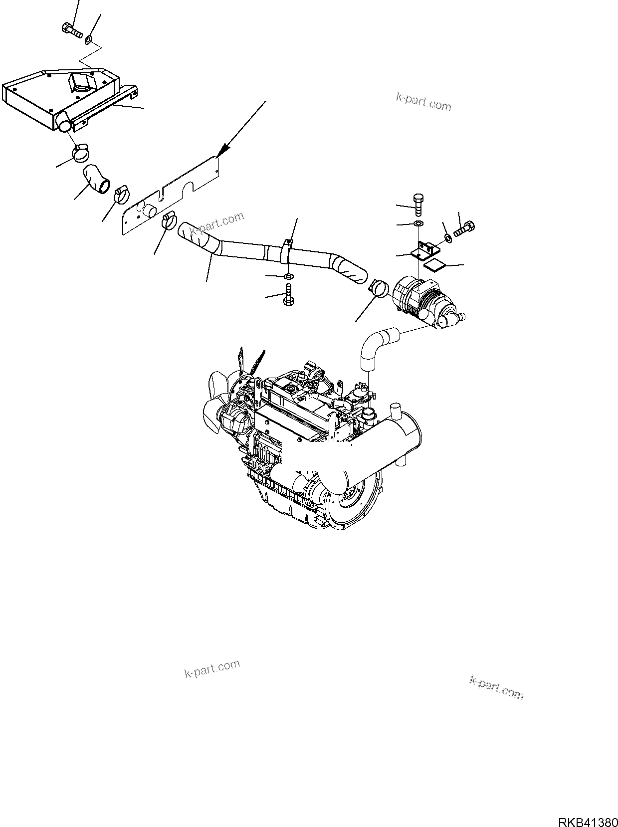 Komatsu parts book diagram for PC50MR-2 S/N F00103 AND UP: AIR SUCTION (1/2)