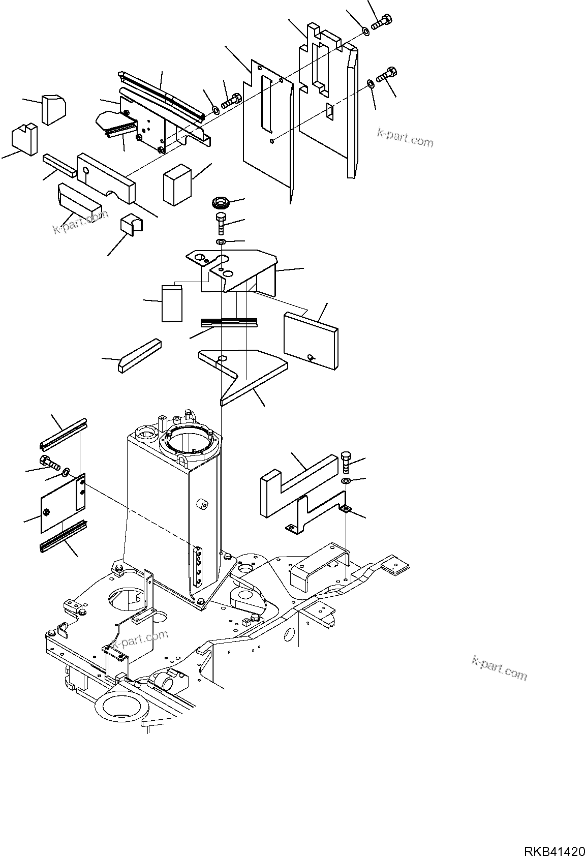 Komatsu parts book diagram for PC50MR-2 S/N F00103 AND UP: COOLING (COVER)