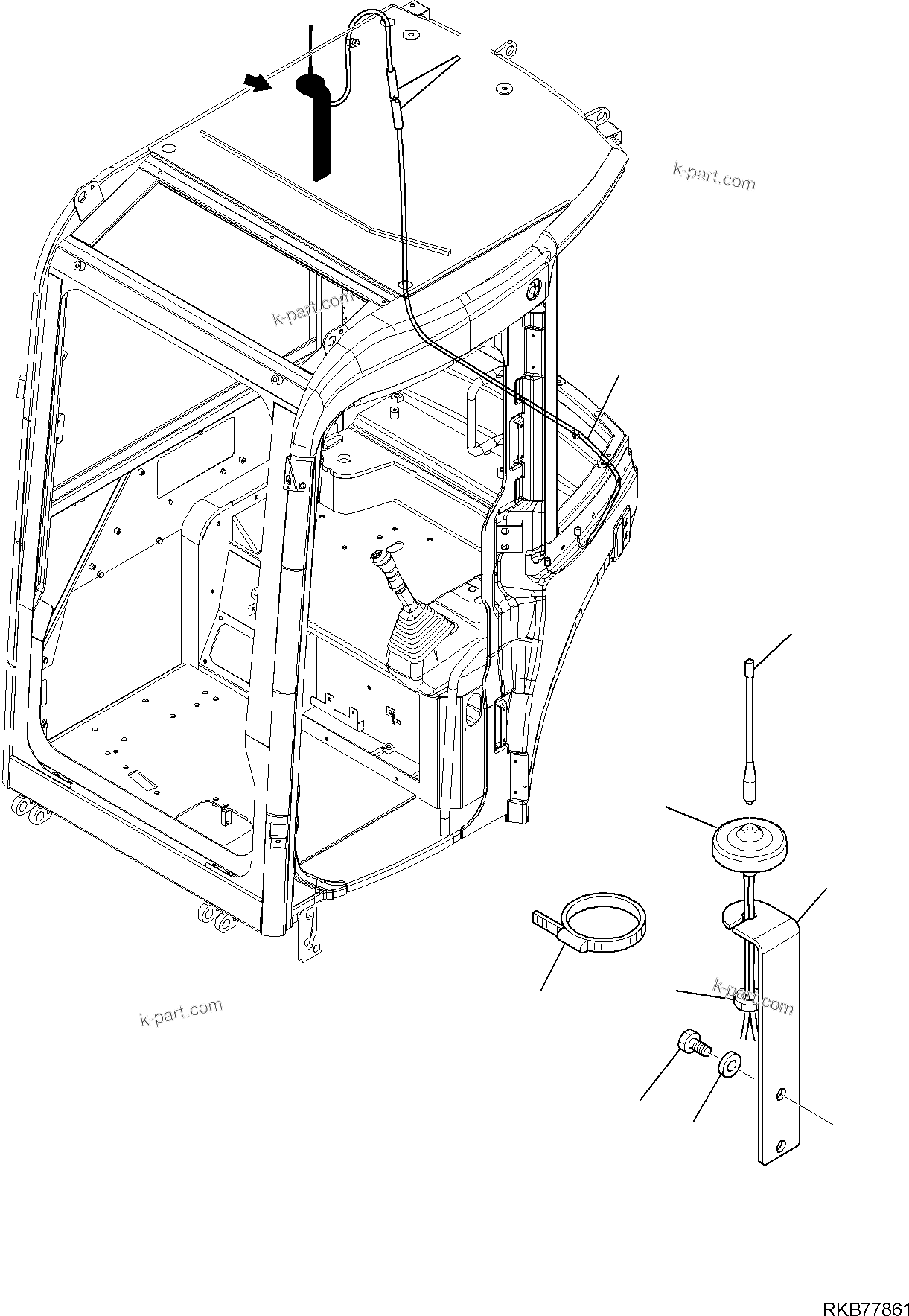 Komatsu parts book diagram for PC50MR-2 S/N F00103 AND UP: ELECTRICAL SYSTEM (KOMTRAX LINE) (CAB) (2/2)