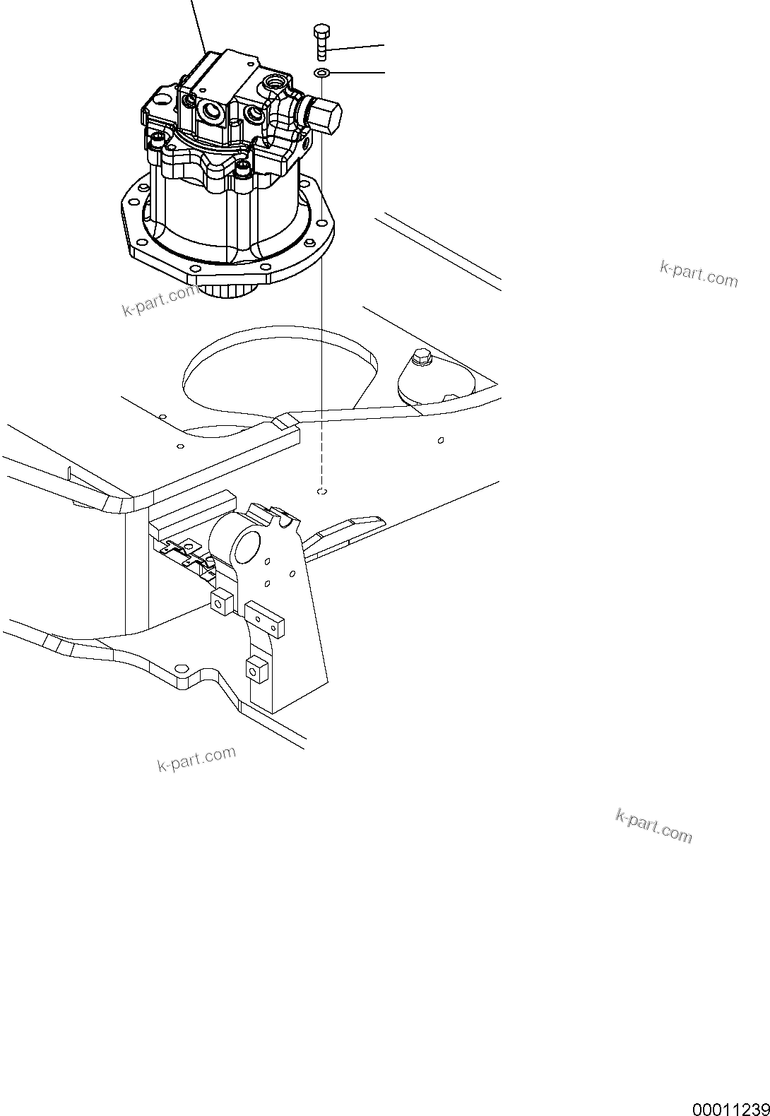 Komatsu parts book diagram for PC50MR-2 S/N F00103 AND UP: SWING MACHINERY (MOUNTING PARTS)