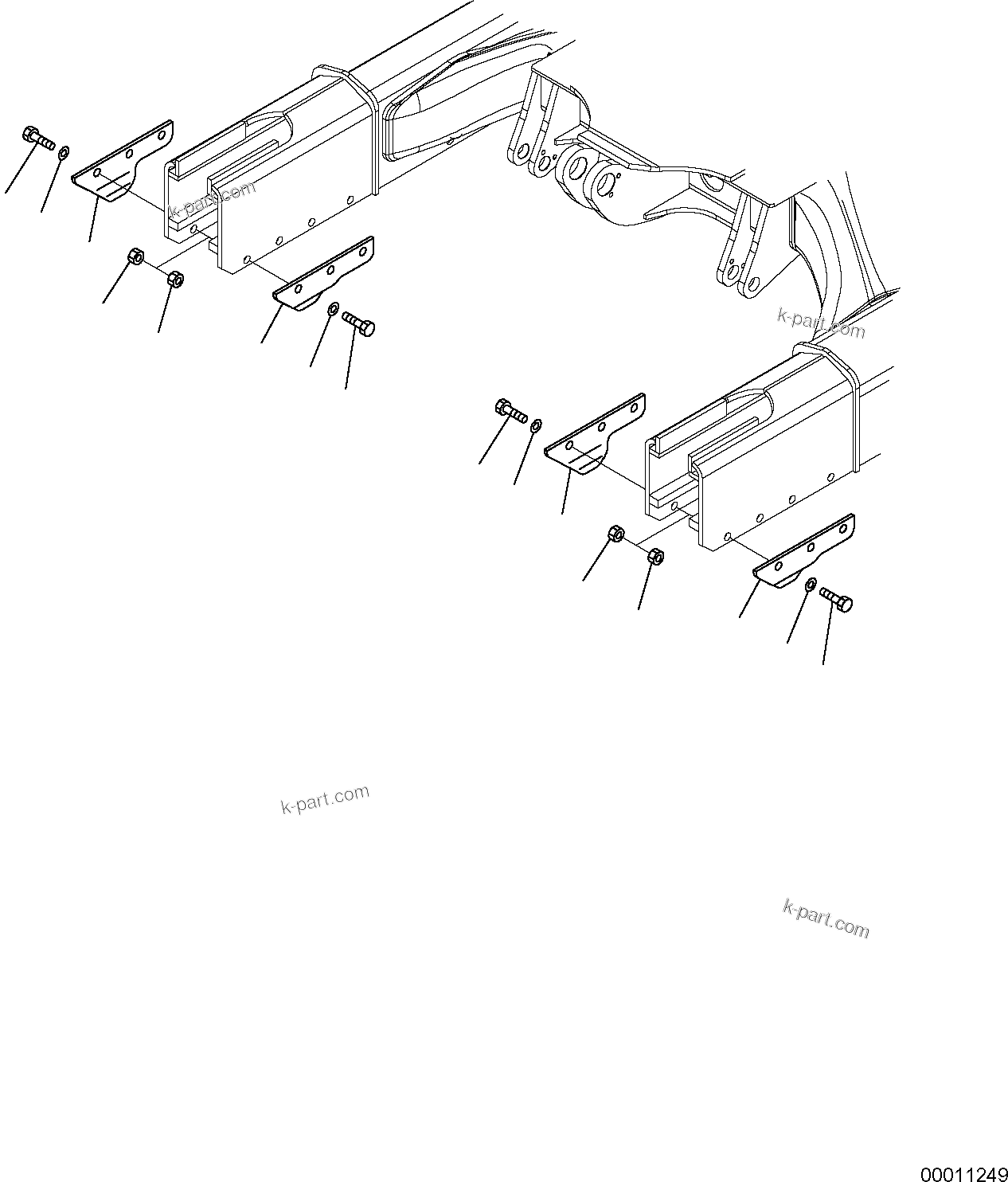 Komatsu parts book diagram for PC50MR-2 S/N F00103 AND UP: TRACK GUARD