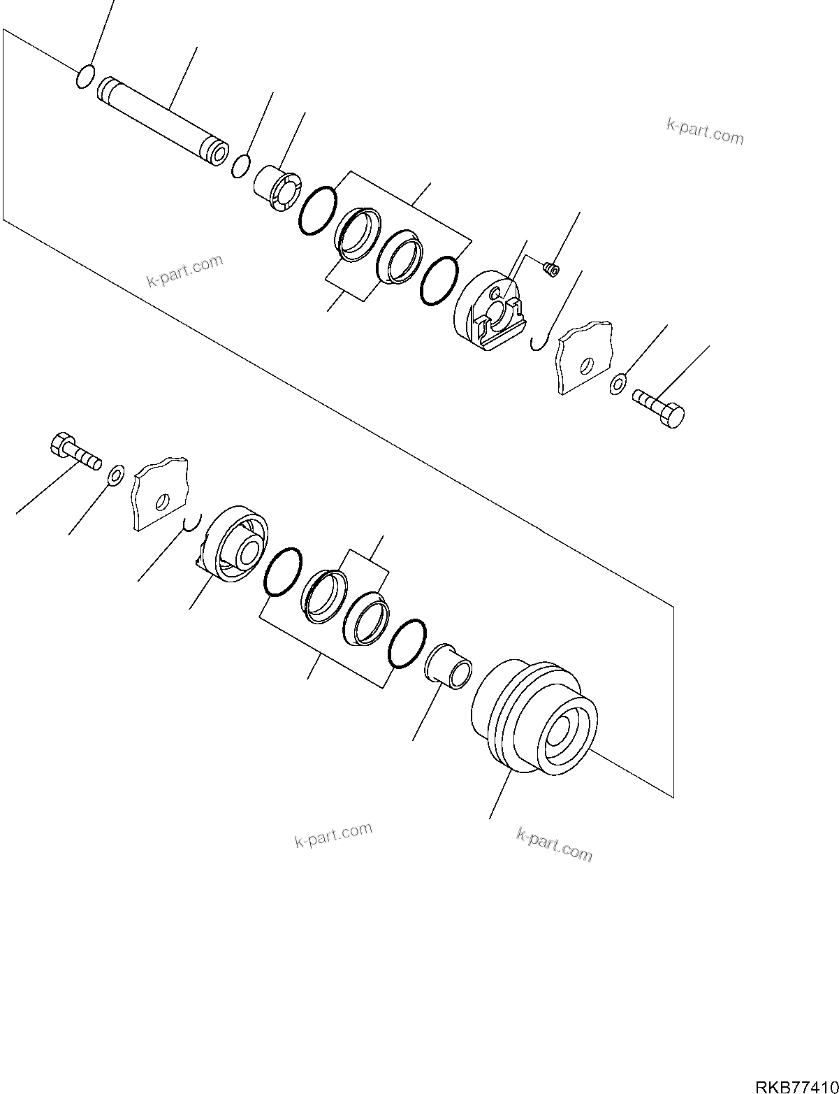 Komatsu parts book diagram for PC50MR-2 S/N F00103 AND UP: TRACK ROLLER