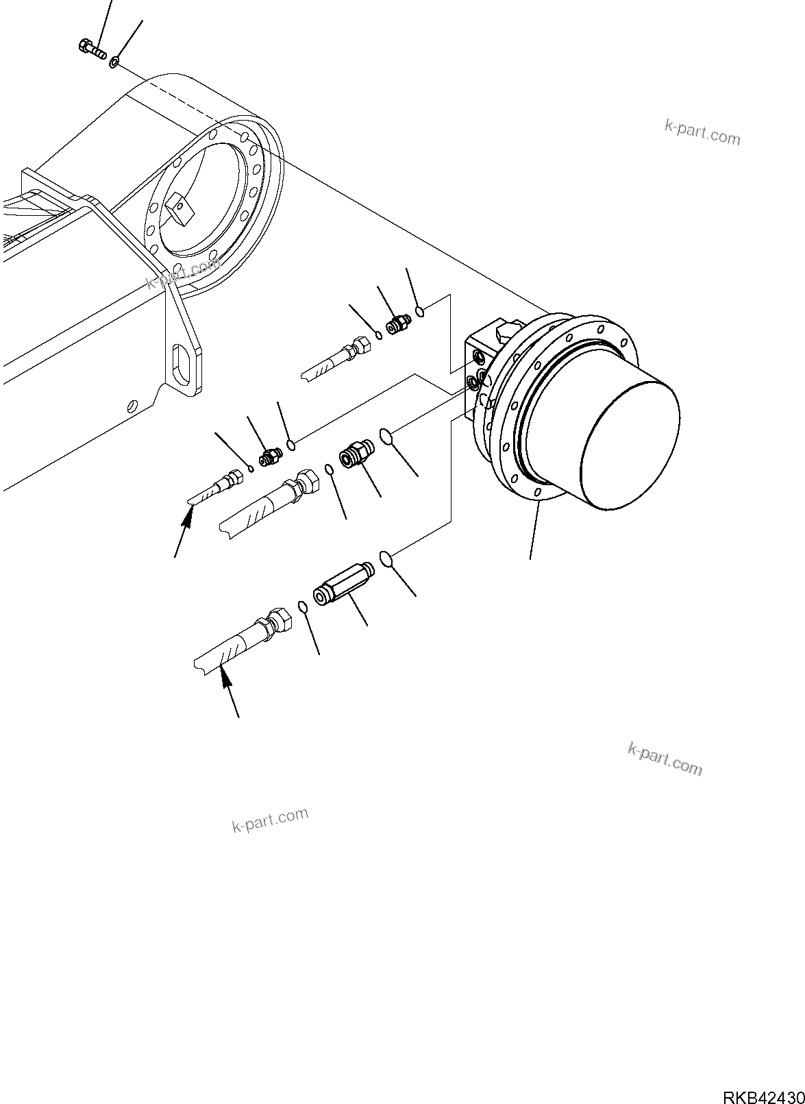 Komatsu parts book diagram for PC50MR-2 S/N F00103 AND UP: TRAVEL MOTOR (MOUNTING PARTS)