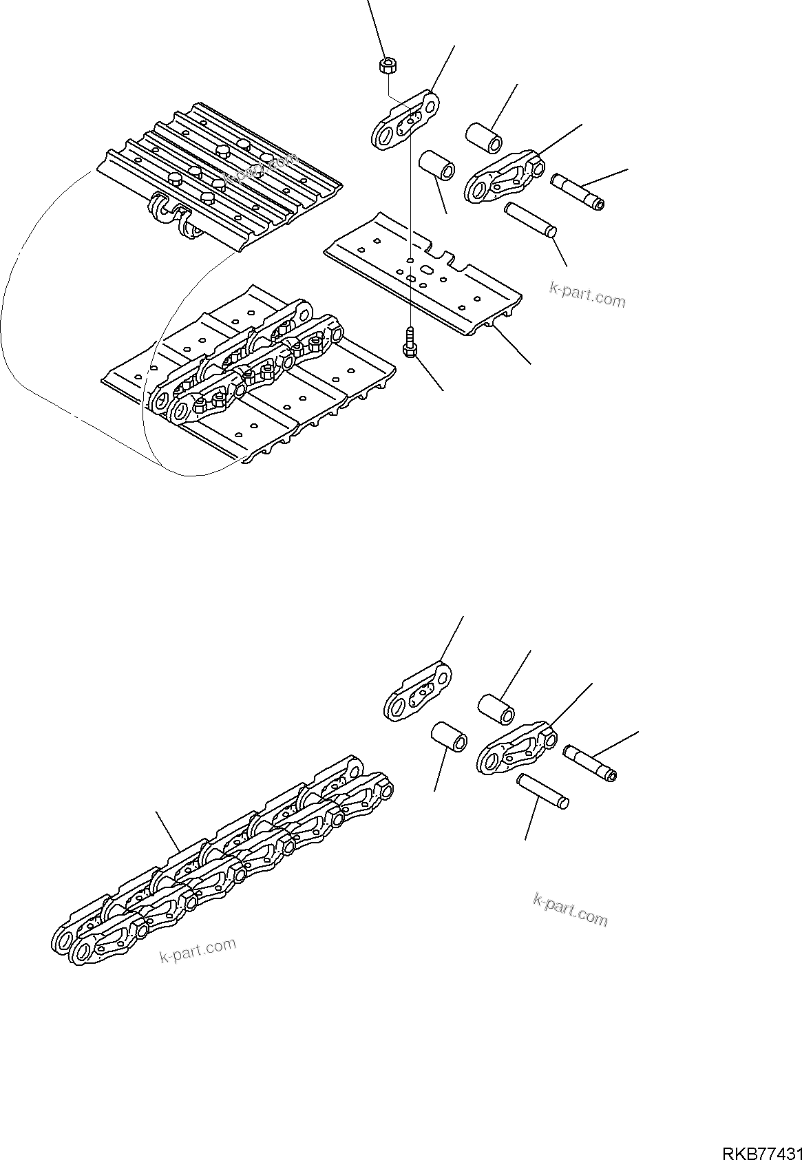 Komatsu parts book diagram for PC50MR-2 S/N F00103 AND UP: TRACK SHOE (STEEL SHOE)