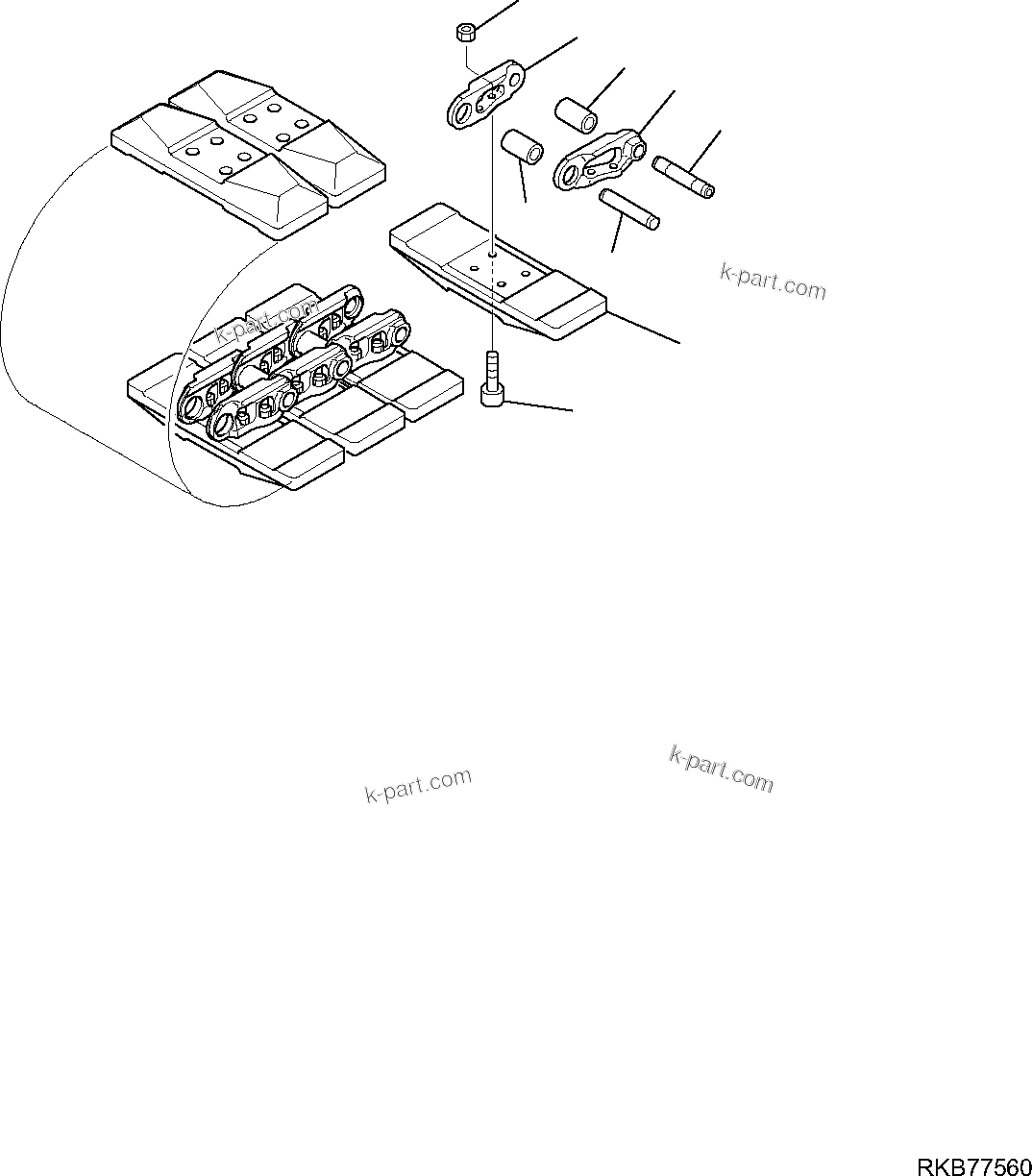 Komatsu parts book diagram for PC50MR-2 S/N F00103 AND UP: TRACK SHOE (ROAD LINER)