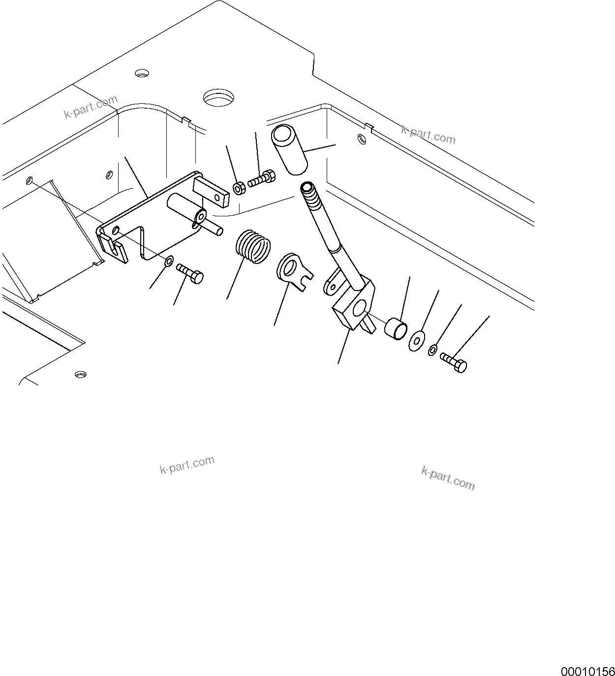 Komatsu parts book diagram for PC50MR-2 S/N F00103 AND UP: FUEL CONTROL LEVER (CAB) (1/2)