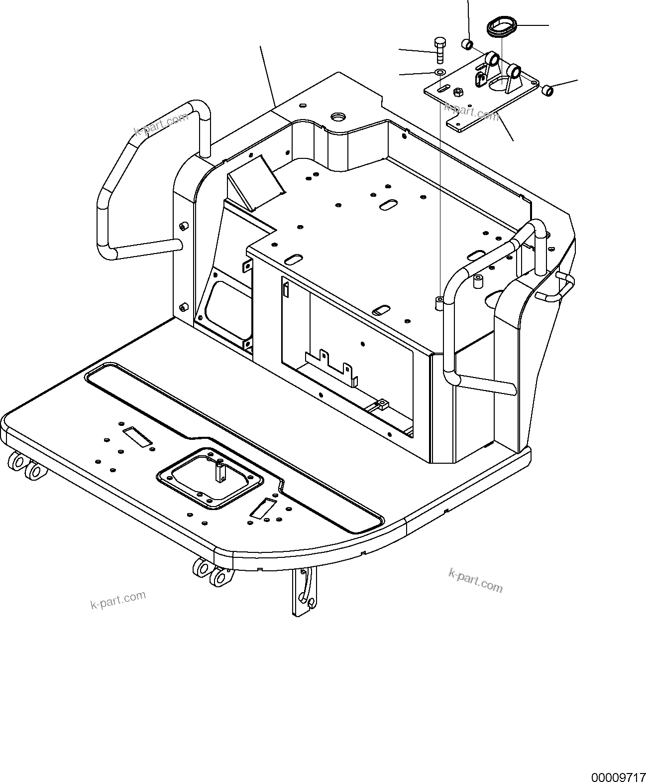 Komatsu parts book diagram for PC50MR-2 S/N F00103 AND UP: L.H. PPC VALVE SUPPORT (CANOPY)