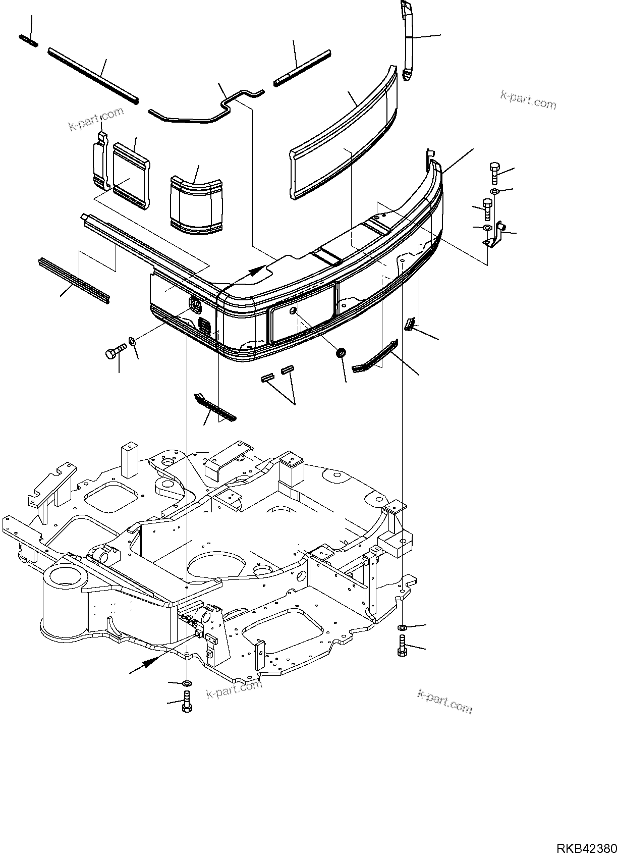 Komatsu parts book diagram for PC50MR-2 S/N F00103 AND UP: LEFT SIDE COVER