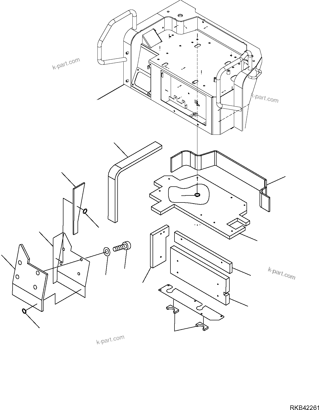 Komatsu parts book diagram for PC50MR-2 S/N F00103 AND UP: SOUND-PROOFING (CANOPY)