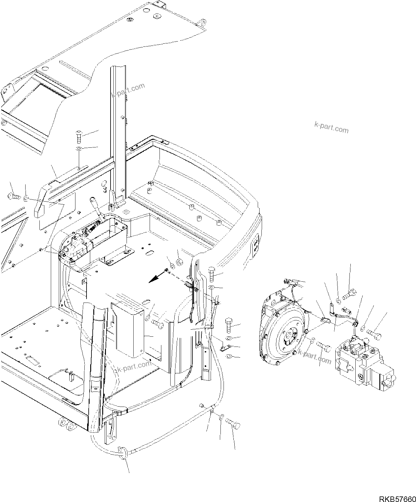 Komatsu parts book diagram for PC50MR-2 S/N F00103 AND UP: COVERS (CAB) (AIR CONDITIONING) (2/3)