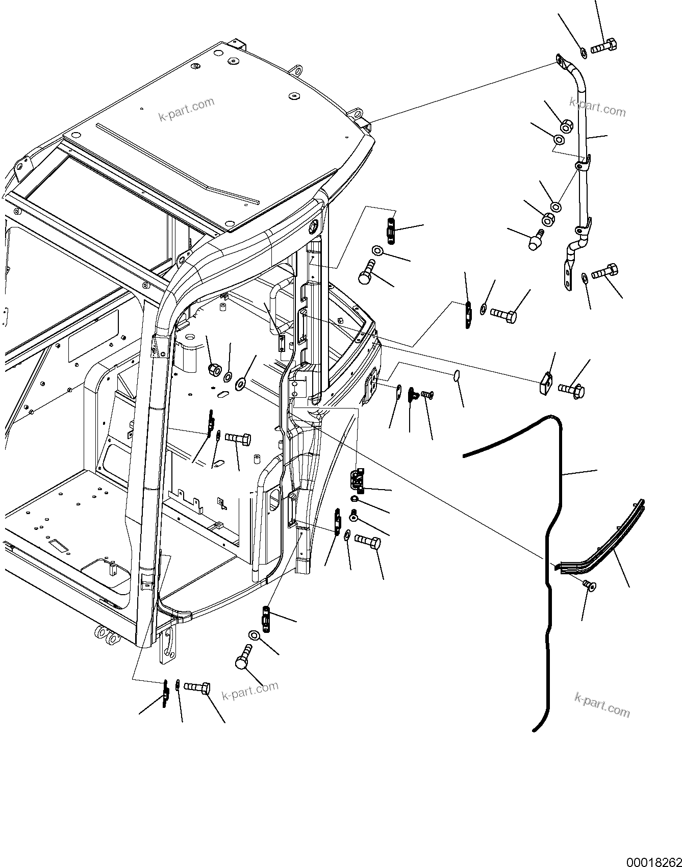 Komatsu parts book diagram for PC50MR-2 S/N F00103 AND UP: CAB (6/8)