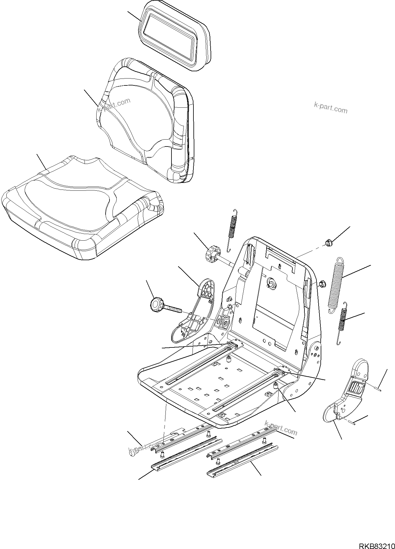 Komatsu parts book diagram for PC50MR-2 S/N F00103 AND UP: OPERATOR'S SEAT (CANOPY) (2/2)