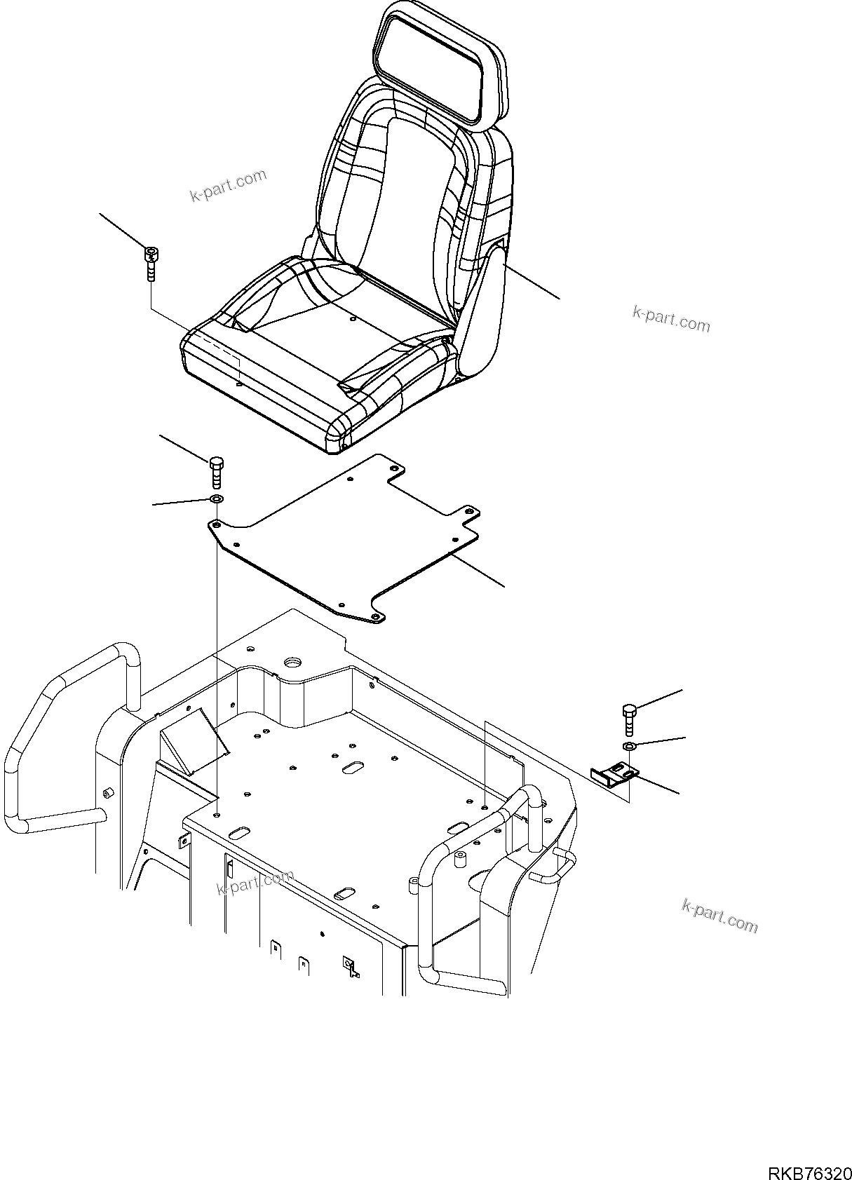 Komatsu parts book diagram for PC50MR-2 S/N F00103 AND UP: OPERATOR'S SEAT (DELUXE) (CANOPY) (1/3)