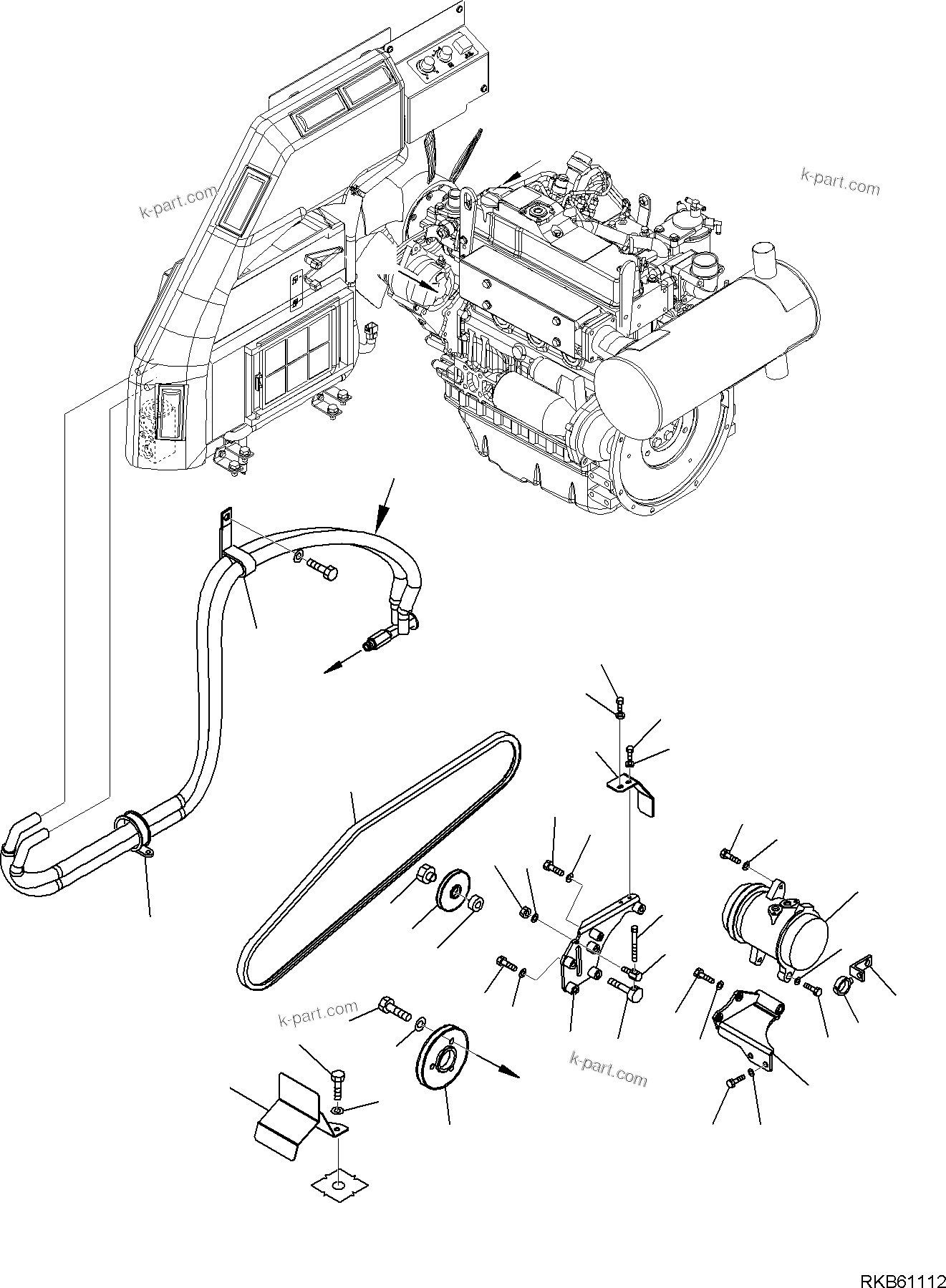 Komatsu parts book diagram for PC50MR-2 S/N F00103 AND UP: AIR CONDITIONING SYSTEM (5/5)