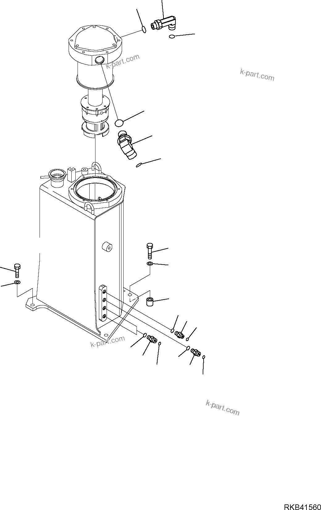 Komatsu parts book diagram for PC50MR-2 S/N F00103 AND UP: HYDRAULIC OIL TANK (2/2)