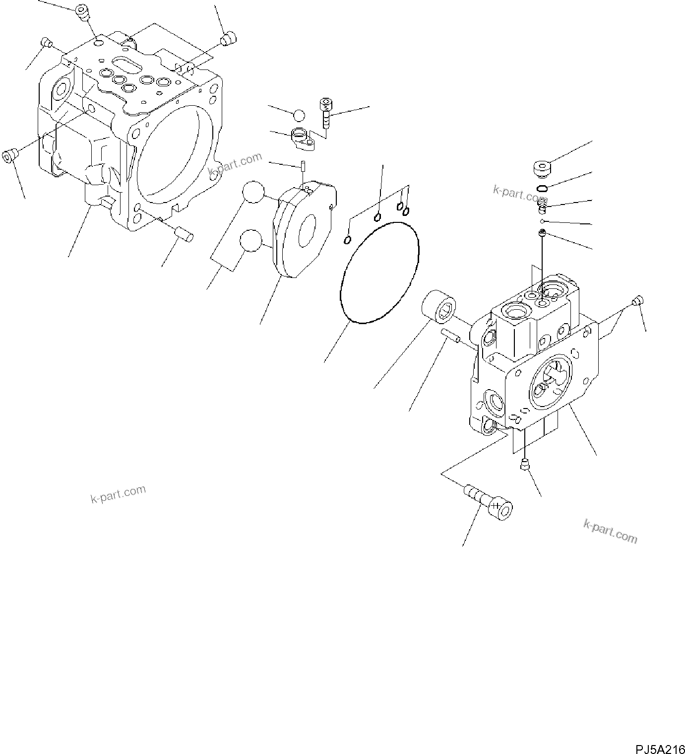 Komatsu parts book diagram for PC50MR-2 S/N F00103 AND UP: HYDRAULIC PUMP (1/4)