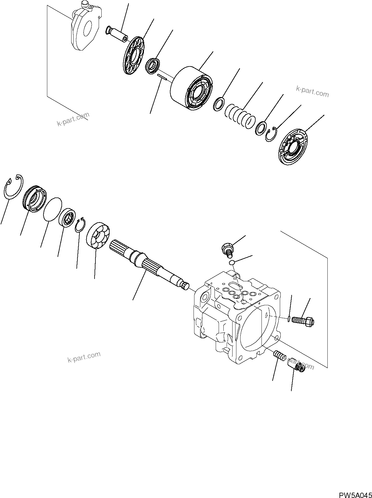 Komatsu parts book diagram for PC50MR-2 S/N F00103 AND UP: HYDRAULIC PUMP (2/4)