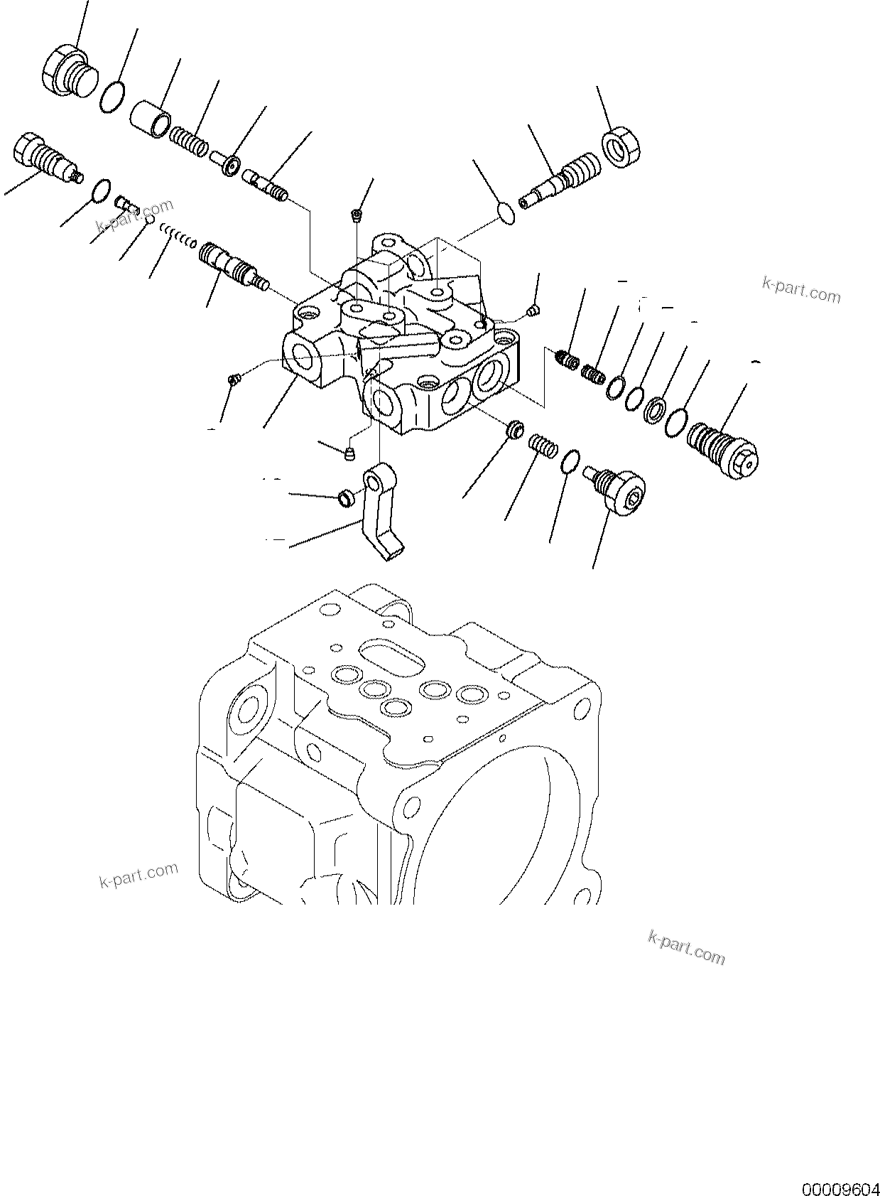 Komatsu parts book diagram for PC50MR-2 S/N F00103 AND UP: HYDRAULIC PUMP (3/4)