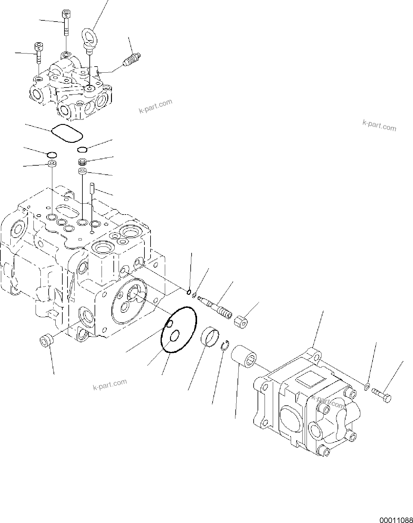 Komatsu parts book diagram for PC50MR-2 S/N F00103 AND UP: HYDRAULIC PUMP (4/4)