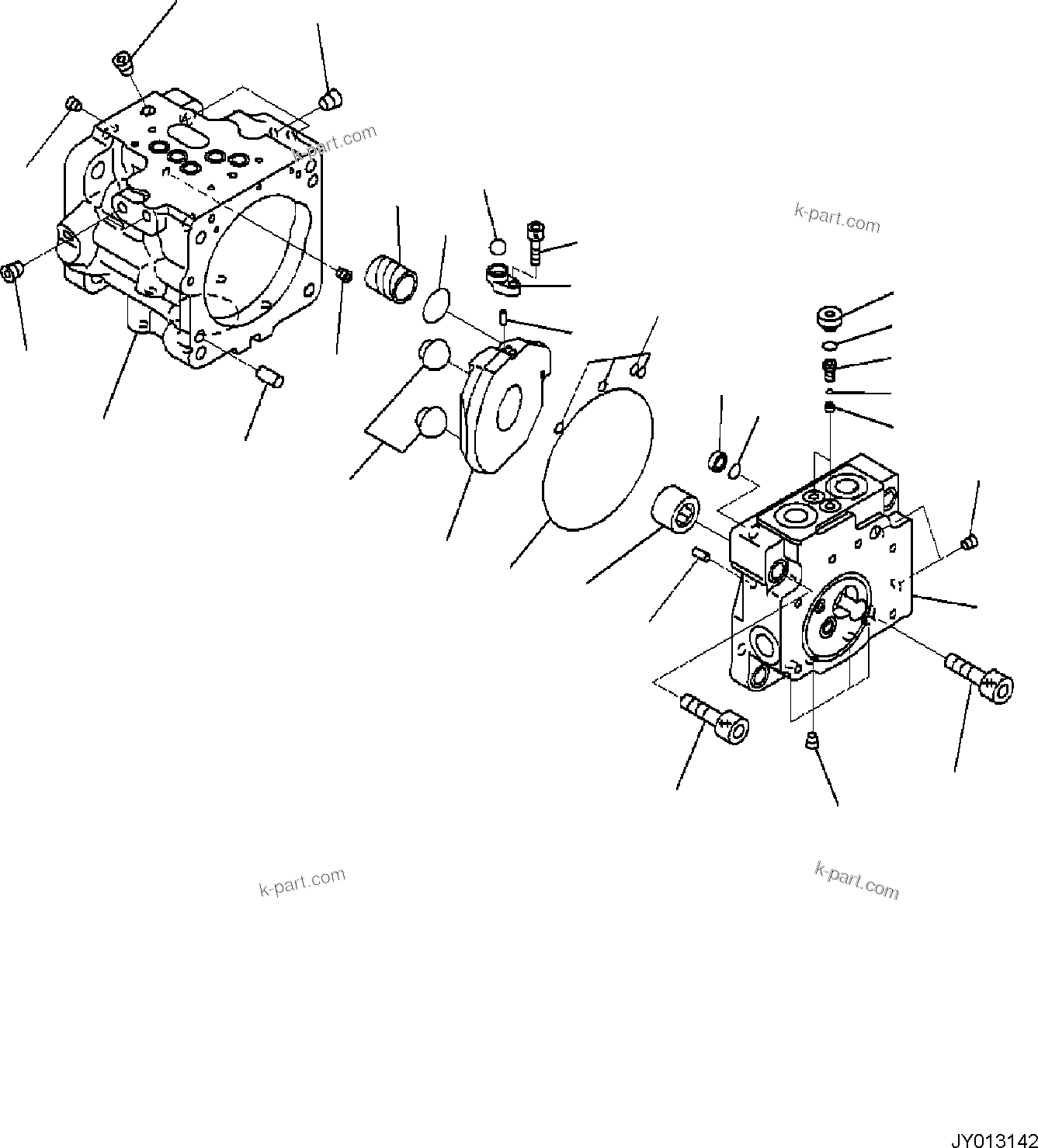 Komatsu parts book diagram for PC50MR-2 S/N F00103 AND UP: HYDRAULIC PUMP (1/5)