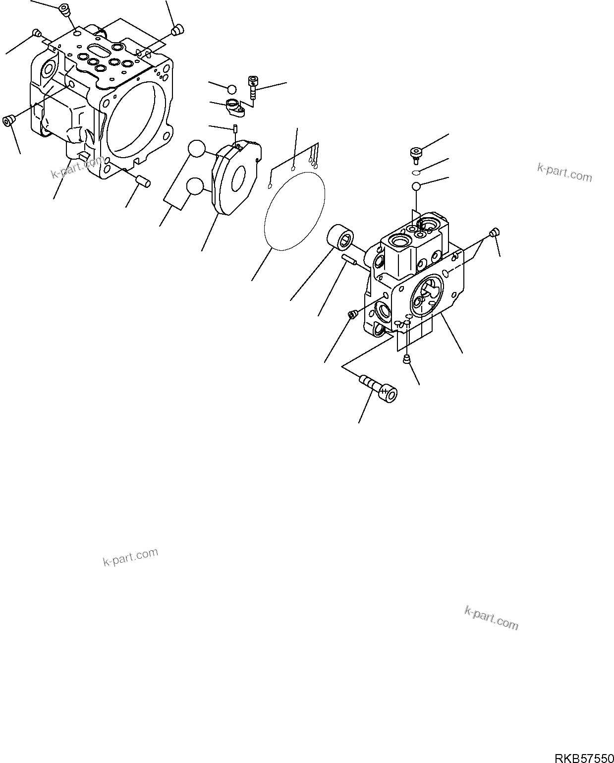 Komatsu parts book diagram for PC50MR-2 S/N F00103 AND UP: HYDRAULIC PUMP (FOR AIR CONDITIONING) (1/5)